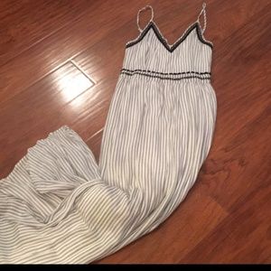 size L Japna Navy & White striped maxi